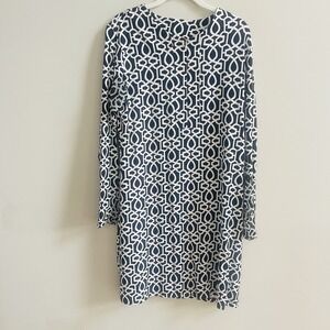 IBKUL Dress Size L Large White Black Geometric Print Mesh Sleeve Golf Beach UPF